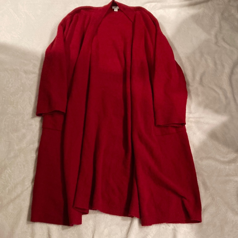 J. Jill Red Stretchy Cardigan Robe Size L